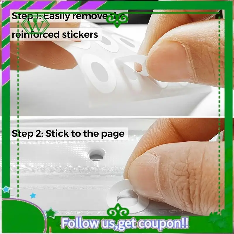 Reliable-2500 Pcs Self-Adhesive Paper Hole Reinforcements-1/4