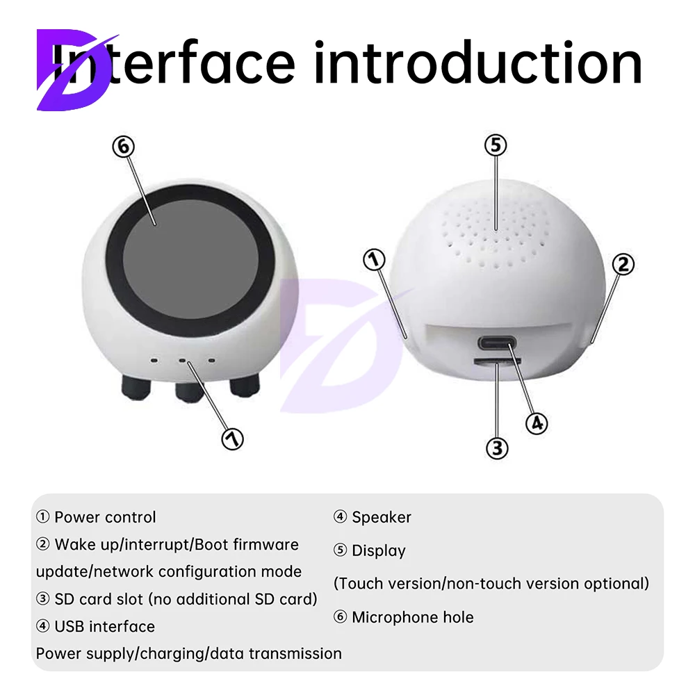 

Upgraded ESP32-S3 Voice Module 1.28-Inch Display AI DeepSeek Smart Voice Robot ESP32-N16R8 with SD Card Playback WiFi Bluetooth
