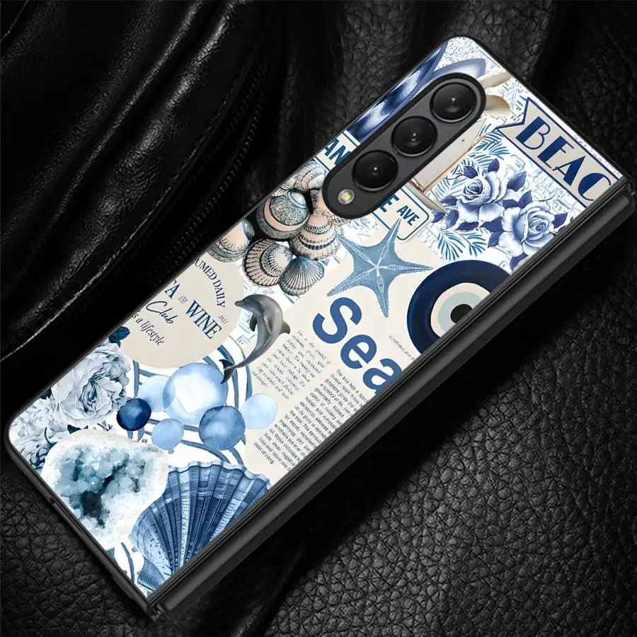 Lnnovative Blue Background Phone Cover Case for Samsung Galaxy Z Fold 8 Ultra ZFold3 ZFold6 ZFold7 ZFold5 Z Fold 7 6 5 4 3