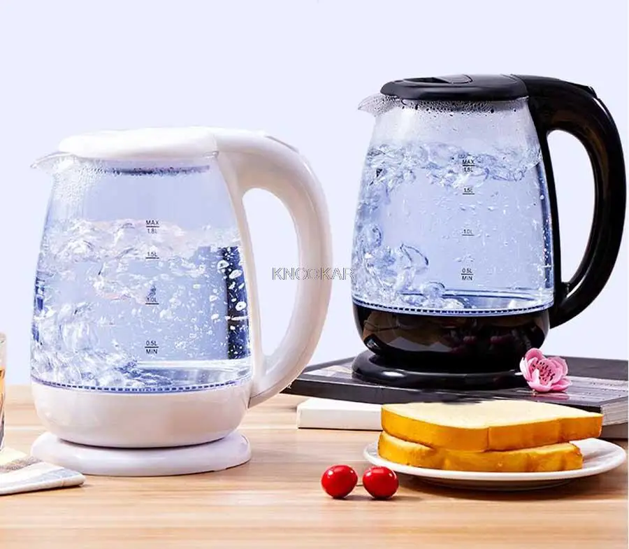 Electric kettle automatic power off household glass boiled tea, transparent blue KaiShuiHu D085