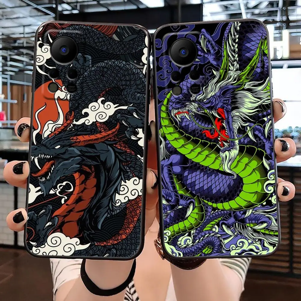 Mythical Dragon And Tiger Phone Case For Infinix SPARK 7 6 Go 5 HOT 30 30I 20 20I 20S 5G 12 12I 11 11S 10 10I 10S Play Case Capa