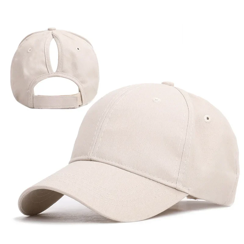 Outdoor Sports Baseball Cap Spring and Summer Fashion Solid Color Adjustable Men's Women's Hat Hip-hop Hat Open Ponytail Hat