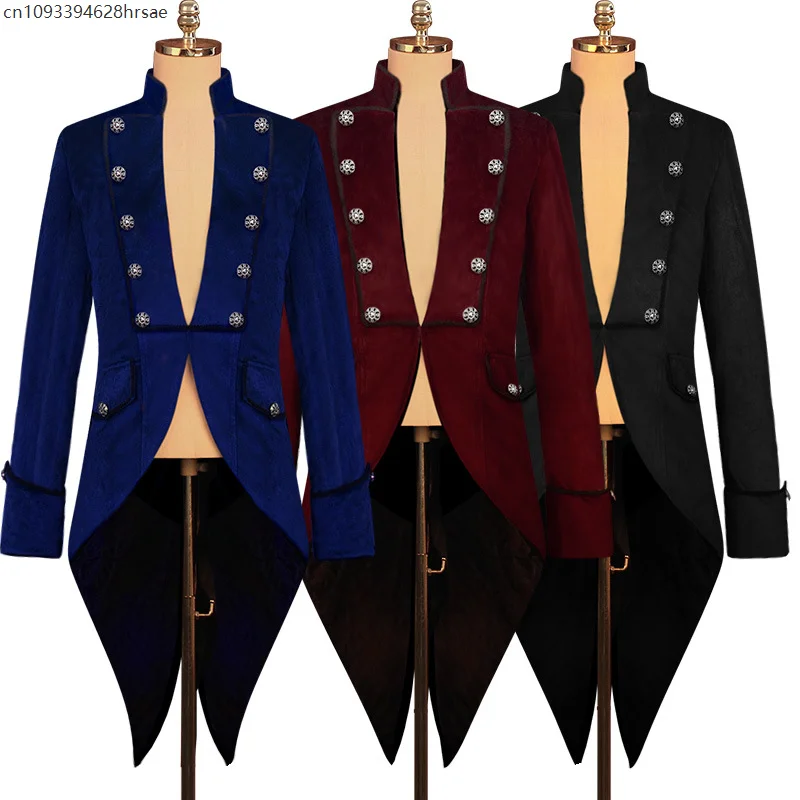 

Gothic Victorian Jacket Renaissance Costume For Men Xmas Steampunk Vintage Tailcoat Medieval Coat