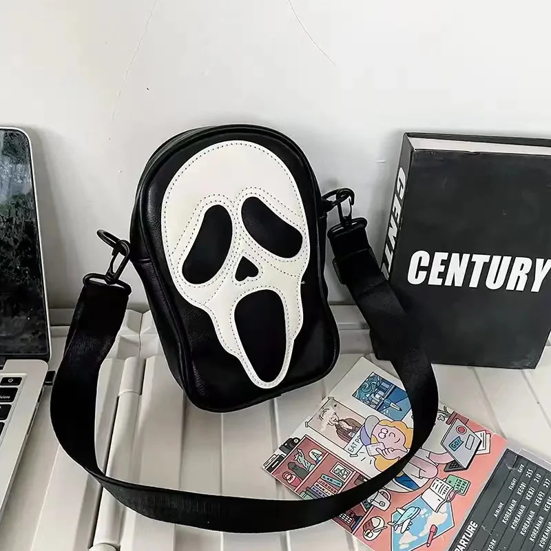 Y2K Vintage Korean Shoulder Underarm Funny Lovely Devil Ghost Tote Bag Ladies Bags Leather Zip Purses Bagutte Pu Handbags Women