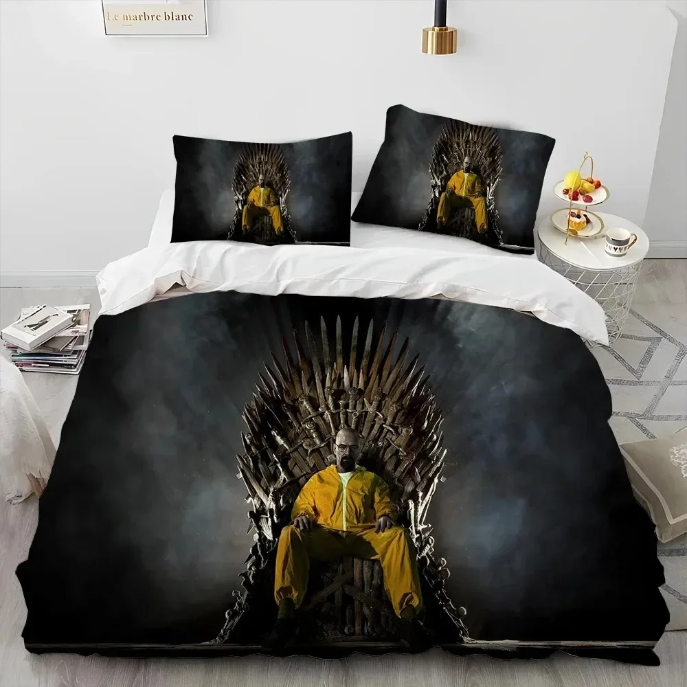 Juego de cama de edredón 3D Breaking Bad Walter Hartwell, funda nórdica, funda de edredón, funda de almohada, juego de cama king Queen Size para niños