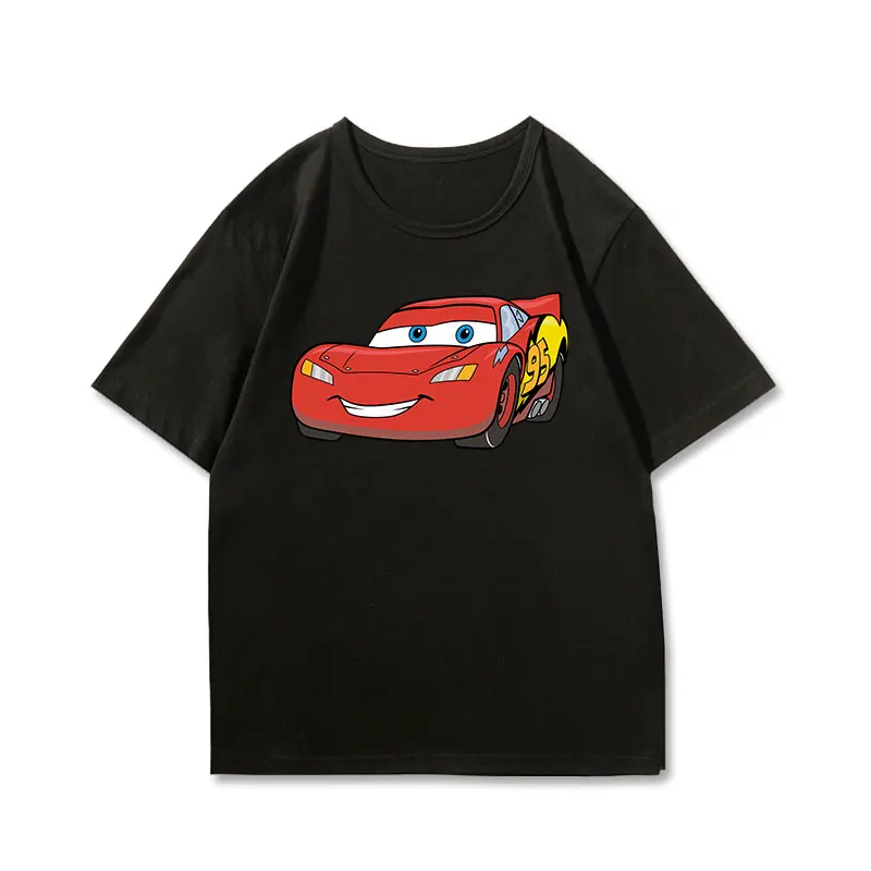 Wen and Women  Disney Car Story Short-sleeved Top T-shirt Men's Fashion Brand Trend Instagram Omnibus Lightning McQueen Tee