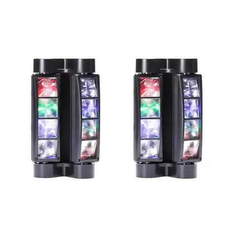 2pcs/lot 8x3W Mini Led Spider Light Sound Mode LED Moving Head Lights led Beam Stage Dj Bars Party DMX512 disco lighting