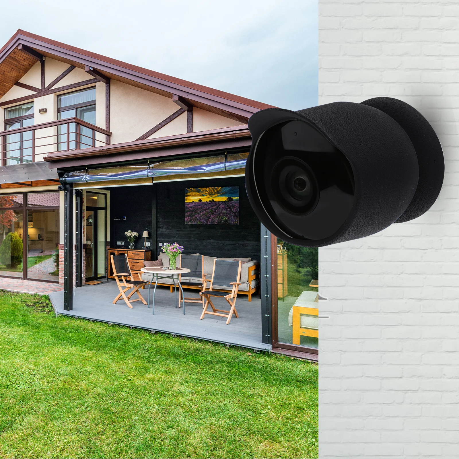 Weatherproof Protective Housing Case for Nest Outdoor Camera Rain Snow Sun Cover Security Camera Accessory Silicone Cover