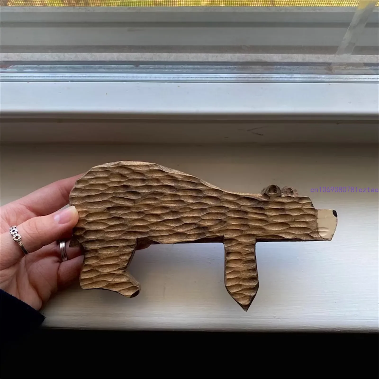 Wooden Bear Door Topper Door Sculpture In Your Corner Creative Figurines Statue Home Art Wall Home Decor Miniatures