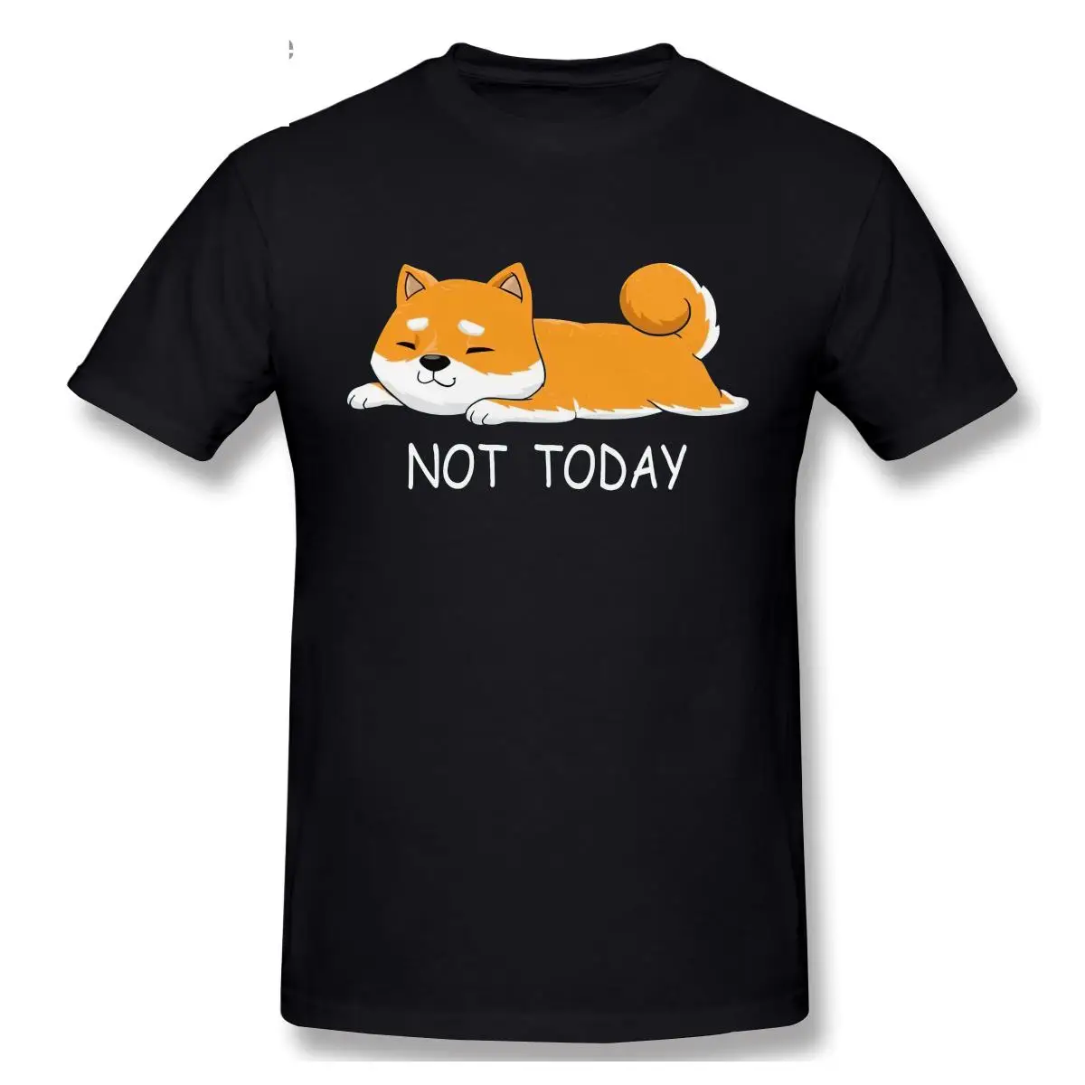 Funny Not Today Shiba Inu TShirts For Mens Short Sleeved Japanese Breed Dog Lover Tshirt Humor Cotton Tee Pet Owner T-shirt Tops