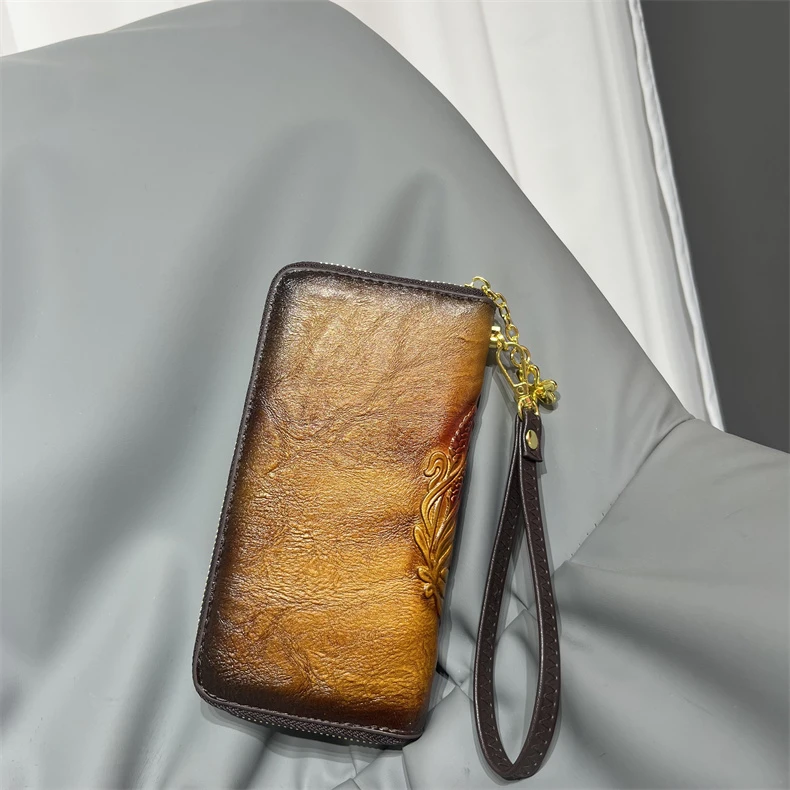 กระเป๋าสตางค์ยาววินเทจกระเป๋าสตางค์สุภาพสตรีหรูหราออกแบบเก็บกระเป๋าโทรศัพท์แม่ของขวัญรูปแบบกระต่ายสํานักงานใหม่กระเป๋าถือ