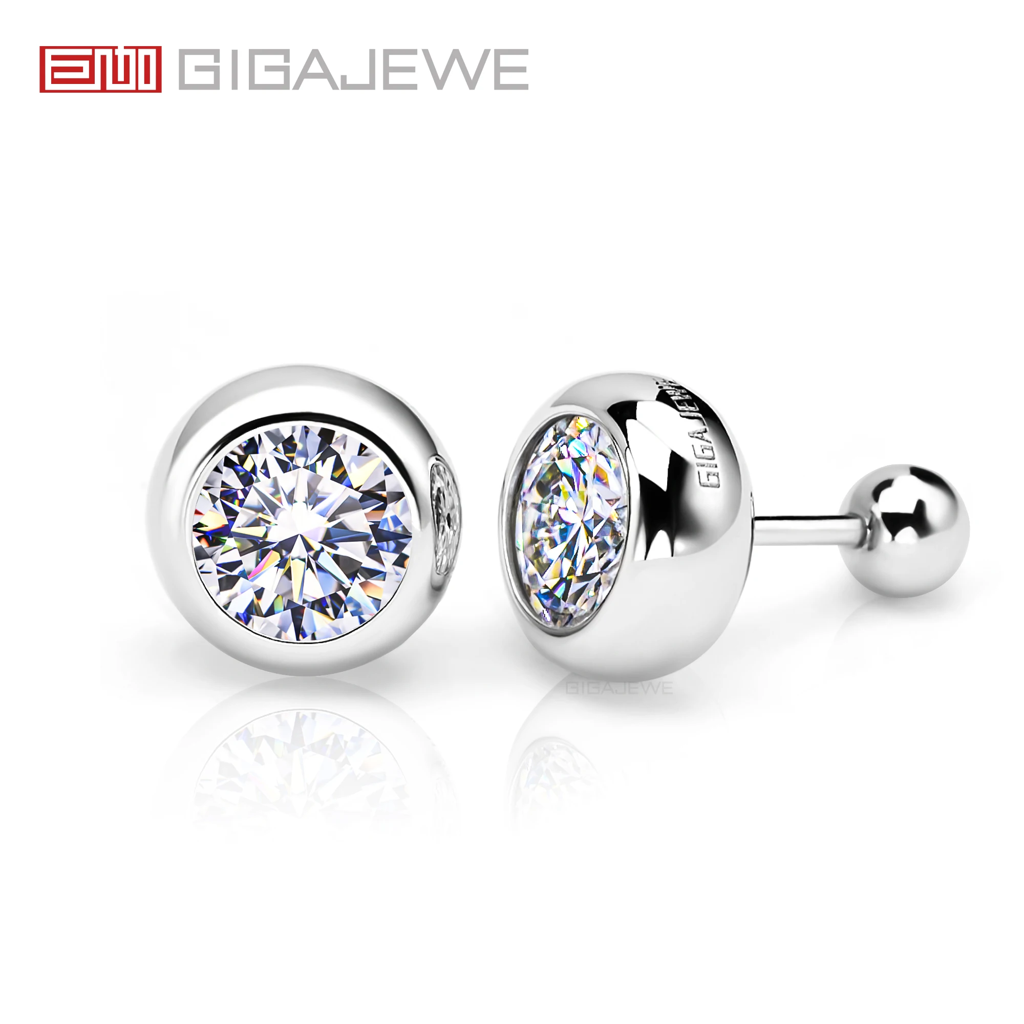 GIGAJEWE Kolczyki bąbelkowe Moissanite Biały D Kolor VVS1 S925 Srebro 18K Pozłacany Diament Test Przeszedł Biżuteria Kobieta Żona Prezent