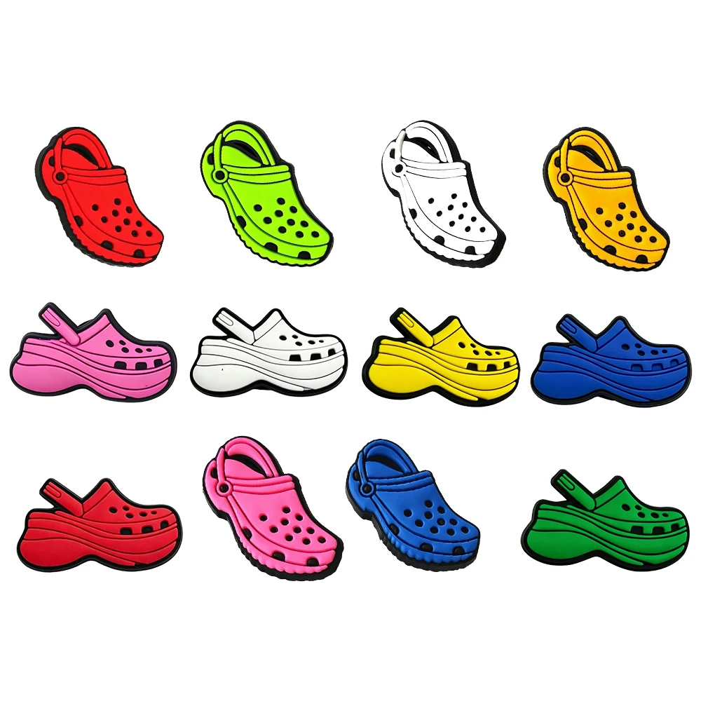 6-20PCS Cute Colorful Clog Shoe Funny Shoe Charms Fantasy PVC Decorations High-quality DIY Detachable Waterproof For Party Gifts