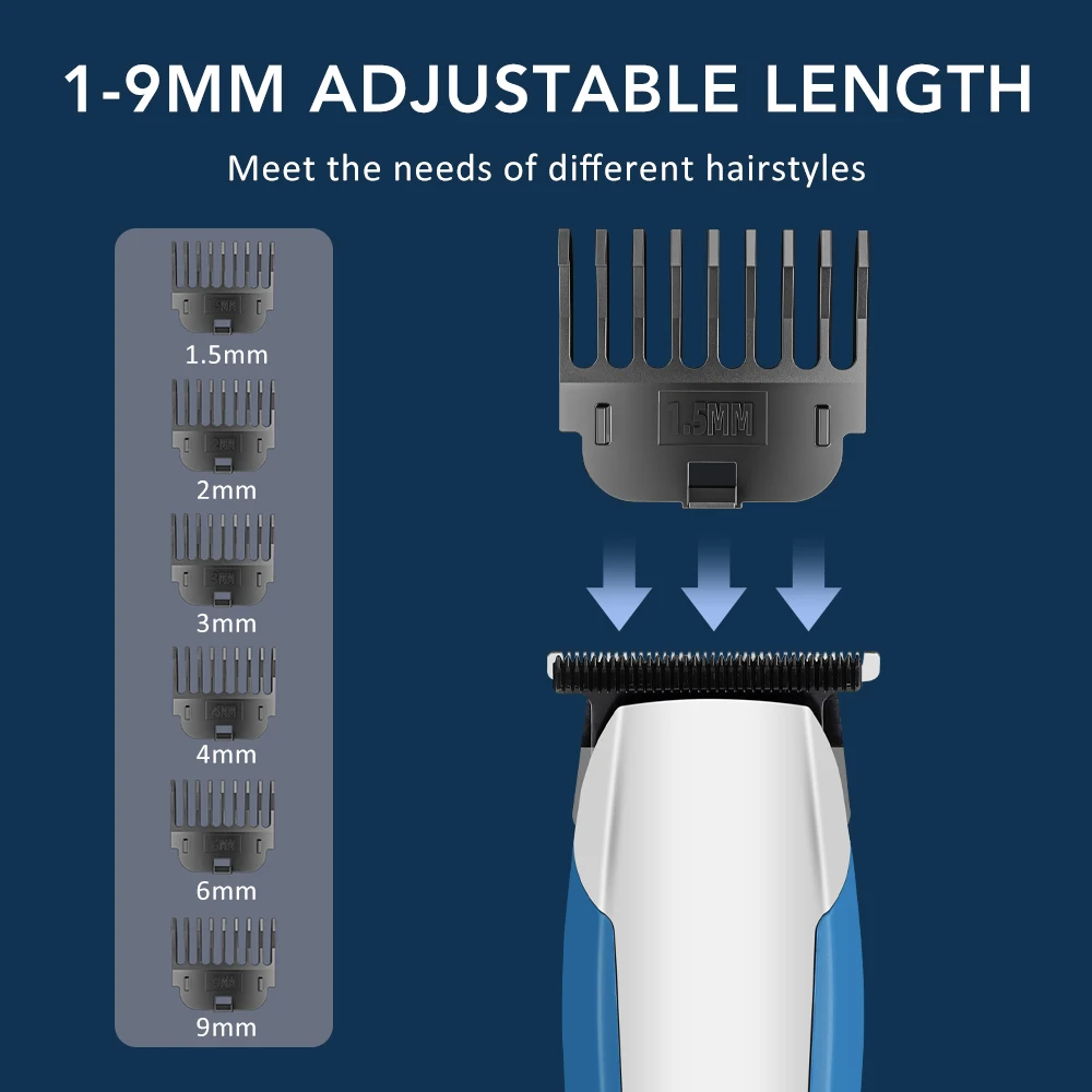ماكينة قص الشعر الكهربائية المحمولة، ماكينة قص الشعر الرطب والجاف القابلة لإعادة الشحن، مجموعة أدوات قص الشعر الاحترافية للتهيأ