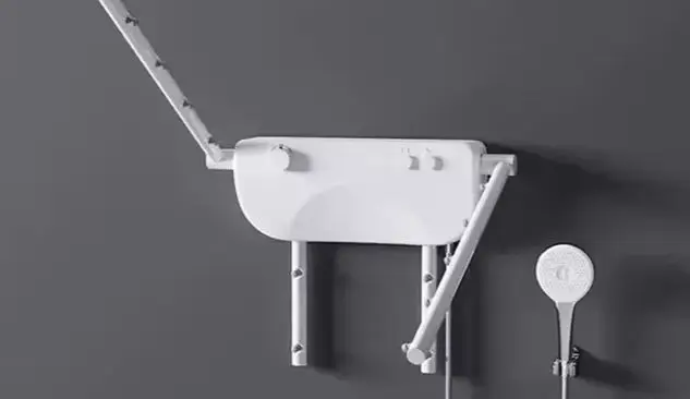 

Useful Sitting Thermostatic Shower Multifunctional Wall-mounted Bath Stool Elderly Bath Chair Folding Screen Shower Armrest