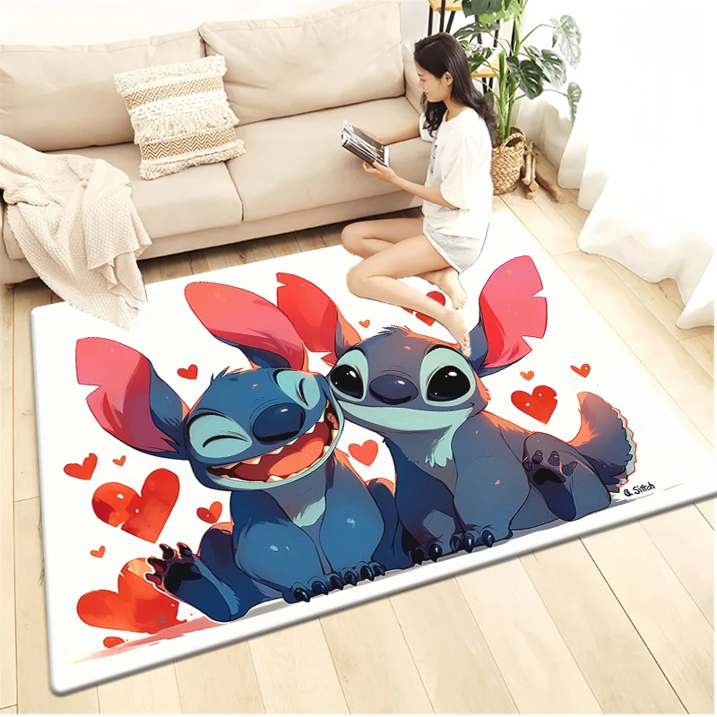 MINISO  Stitch  HD Print Carpet Living Room,kitchen,bedroom,Sofa,Table,Rug,Non-slip,Chair,Picnic,Camp,Mat