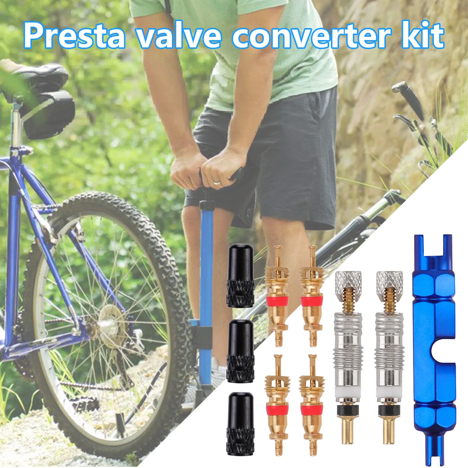 

10/15/24pcs Bicycle Repair Tools Universal Valve Core Wrench Valve Converter Set For MTB Road Bike Portable Bicycle Accessories