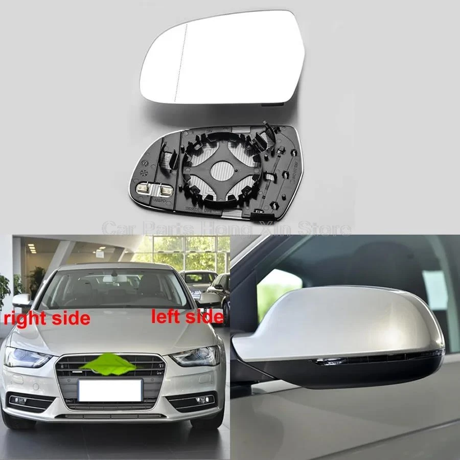 

For Audi A4 A4L 2013 2014 2015 2016 Car Side Mirrors Reflective Lens Rearview Mirror Lenses Glass Heating 8K0857536F 8K0857535F