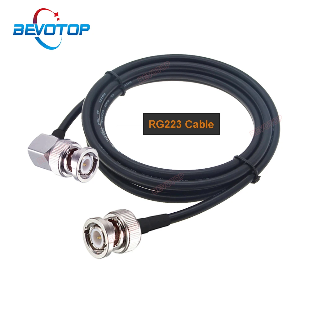 RG223 Cable BNC Male to BNC Male Right Angle 90° Plug High Quality RG-223 Double Shielded Low Loss 50 Ohm RF Coaxial Cable