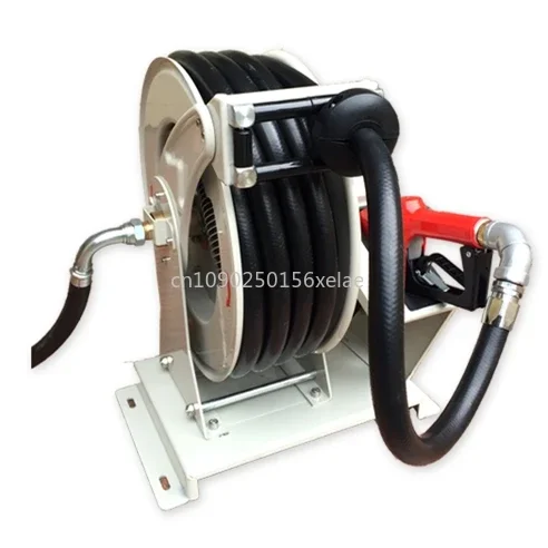 Fuel Hose Reel Spring Driven Diesel Hose Reel 300 PSI Industrial Auto Swivel Heavy Duty Steel Construction Reel