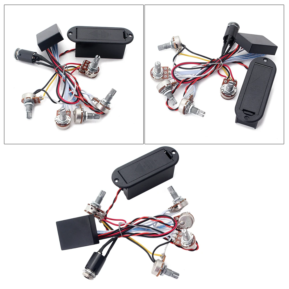 

Black 3 Band Equalizer Eq Preamp Circuit Guitar Wiring Harness Balance Volume For Active Pickups Bass Piezo