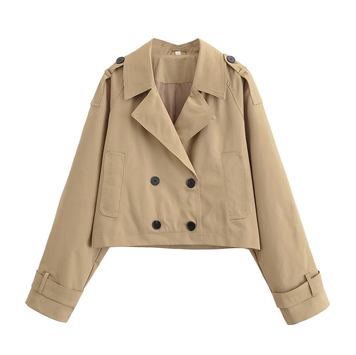 

Women's Fashion Casual Street Style Turn-Down Collar Short Trench Coat Fashion Women Jacket 2026 New Tops OP4B