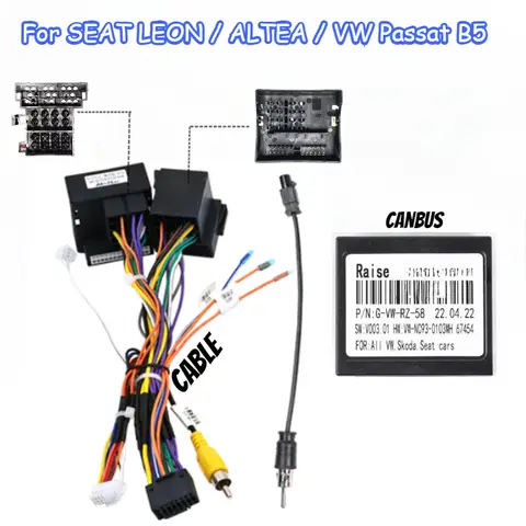 MAMSM Car Radio Canbus Box For SEAT LEON / ALTEA / VW Passat B5 Android Decoder Wiring Harness Adapter Power Cable G-VW-RZ-58