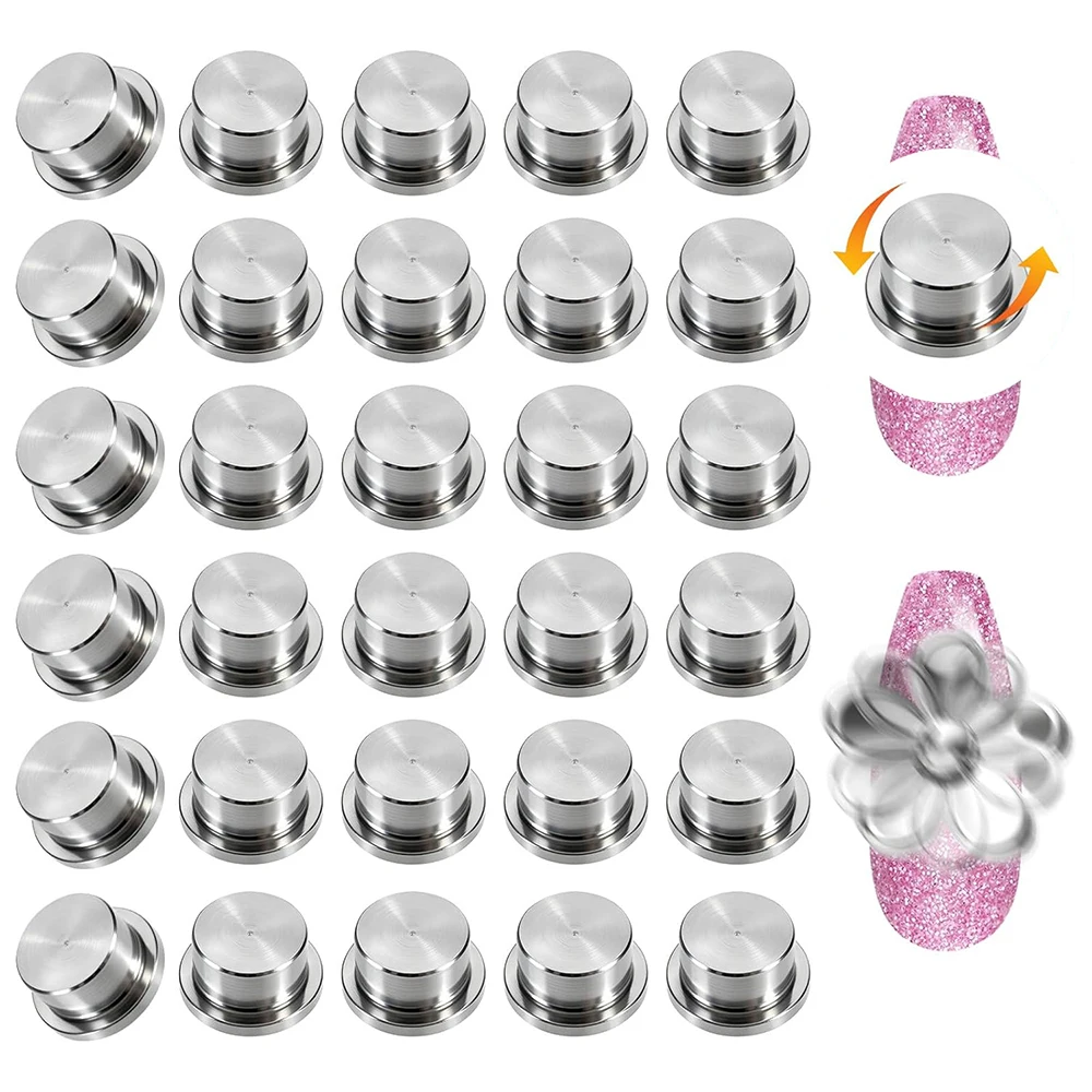 10pcs Silver Rotating Nail Charms Design Tools Rotating Shaft Good Luck Bearing Professional Jewelry Rotate Crafting Accessories