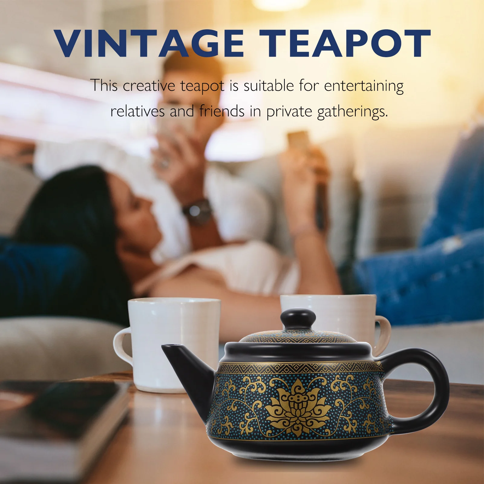 

Creative Vintage Ceramic Teapot Elegant Heat Insulated for Home Office Leisure Tea Time Home Teapot Ceramic Tea Maker