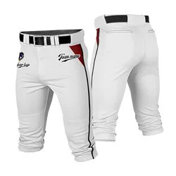 Custom Men Youth Traditional Cropped Baseball Game Pants Softball Training Uniform Breathable Casual Sportswear