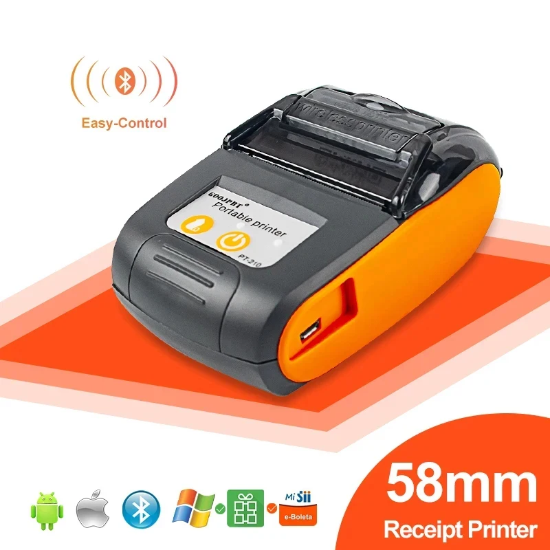 Mini 58mm Thermal Portable Receipt Wireless Ticket Printer  Portable Mobile Bluetooth For Android IOS Thermal Bill Printer