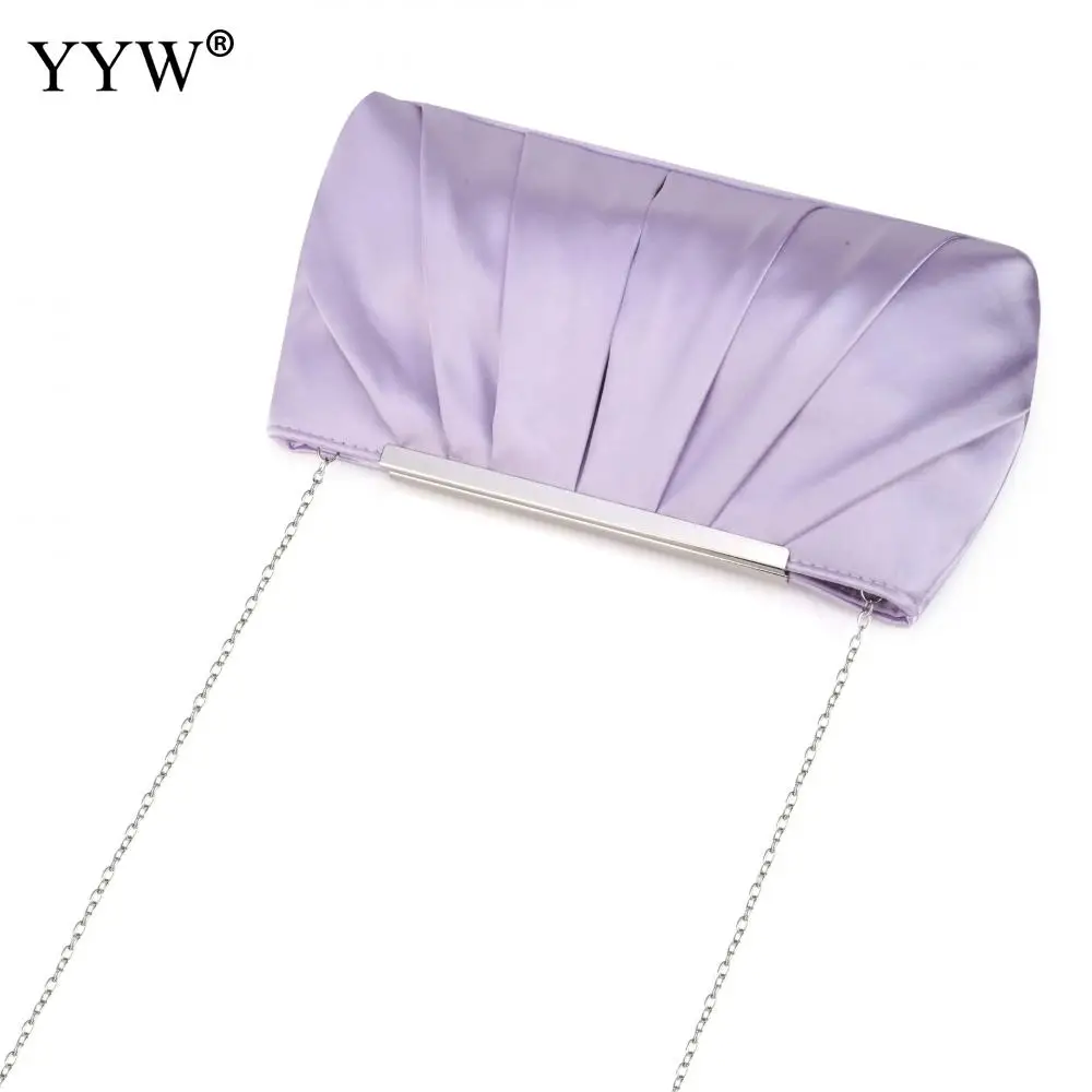 2023 New Women Banquet Handbags Elegant Purple Chain Pleated Evening Bags Wedding Purse Party Clutch Shoulder Crossbody Tote