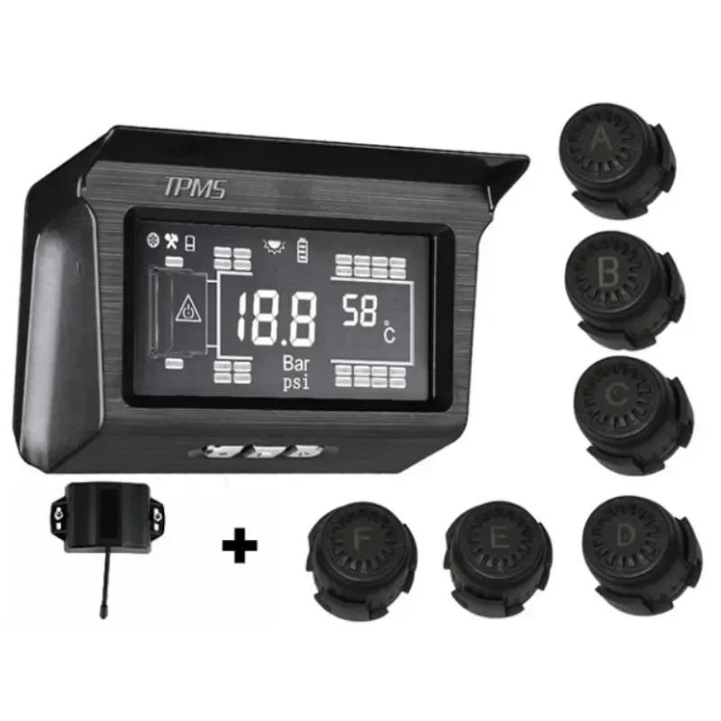 

SPY Solar Power TPMS 200 Psi Tire Pressure Monitoring System with 6 External Sensors