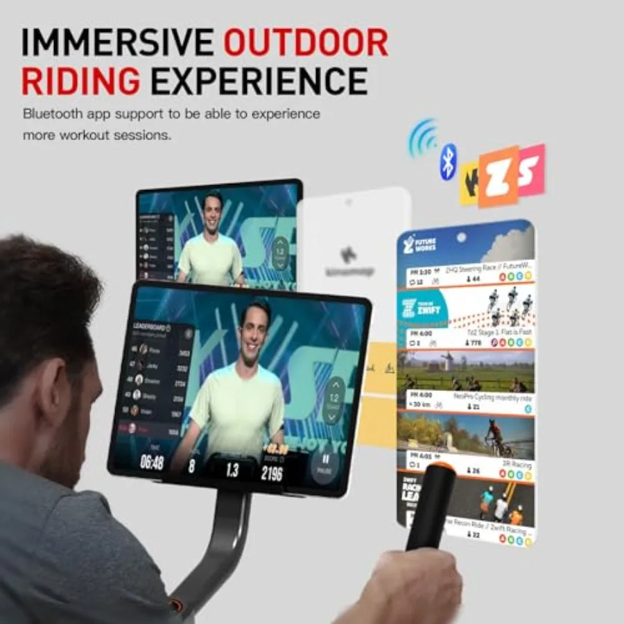 دراجة تمرين ثابتة داخلية للياقة البدنية المنزلية مع دراجة تمرين مقاومة مغناطيسية بسعة 350 رطل تتميز بالبلوتو