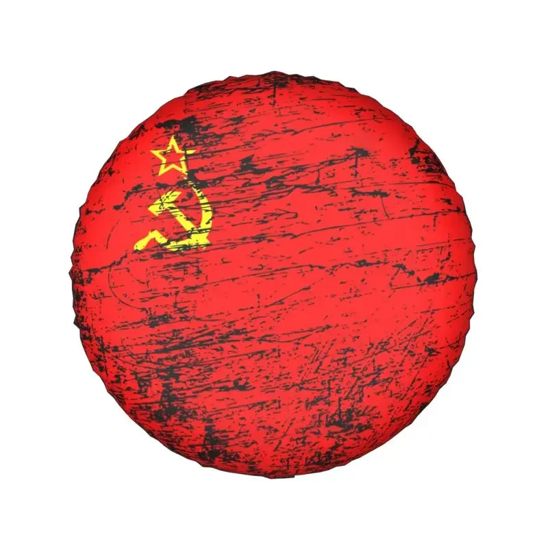 Soviet Union USSR Russia Flag Spare Tire Cover for Toyota Land Cruiser Prado Jeep SUV CCCP Car Wheel Covers 14