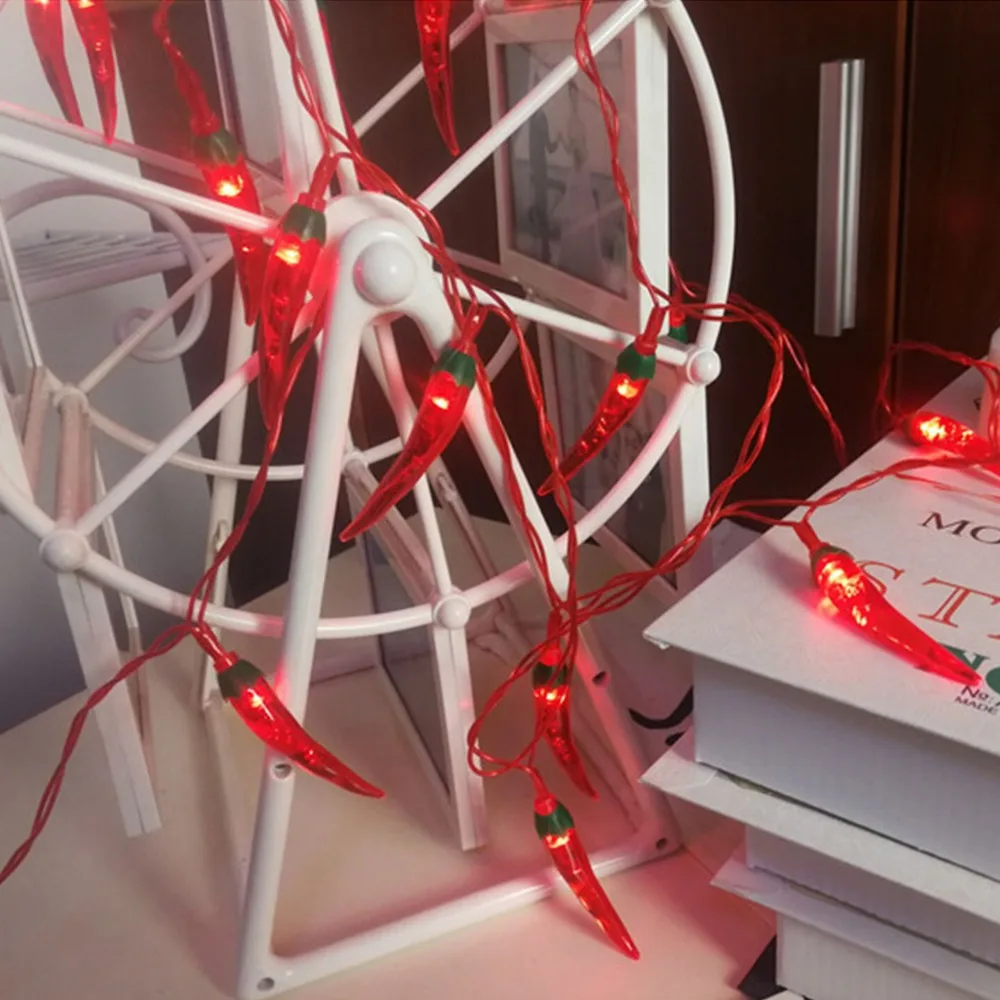 PVC Hot Pepper String Light Multifunctional 1.5m Colorful Light String Battery Operated Waterproof LED Night Lights