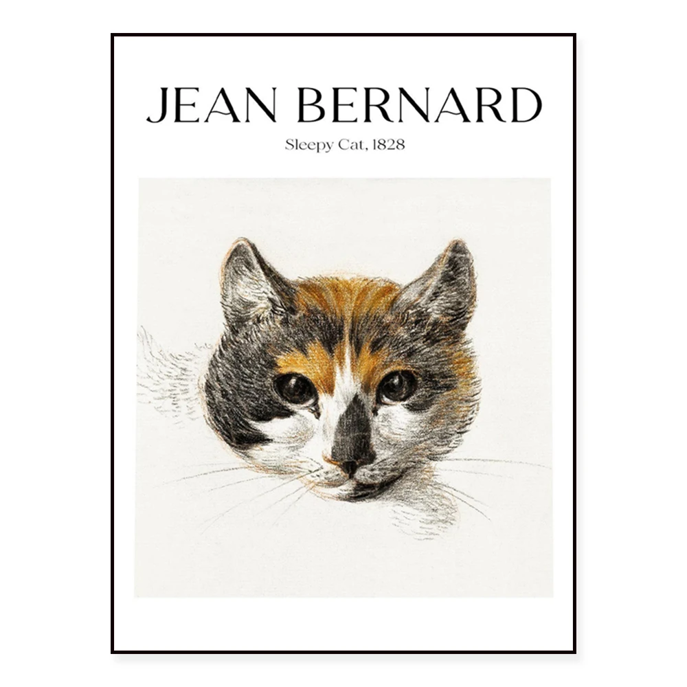 Jean Bernard-Chaton fell asleep animal cat exhibition poster decoration canvas print gift