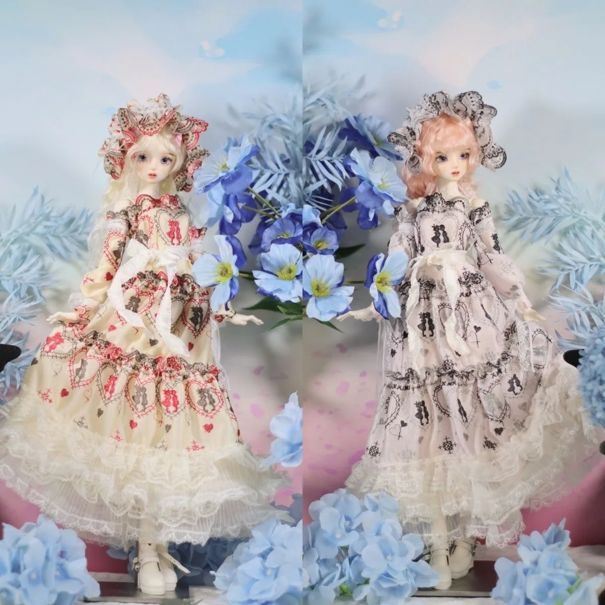 

Customized doll clothes 1/4 BJD embroidered dress "Heart-Stirring Moments" free shipping