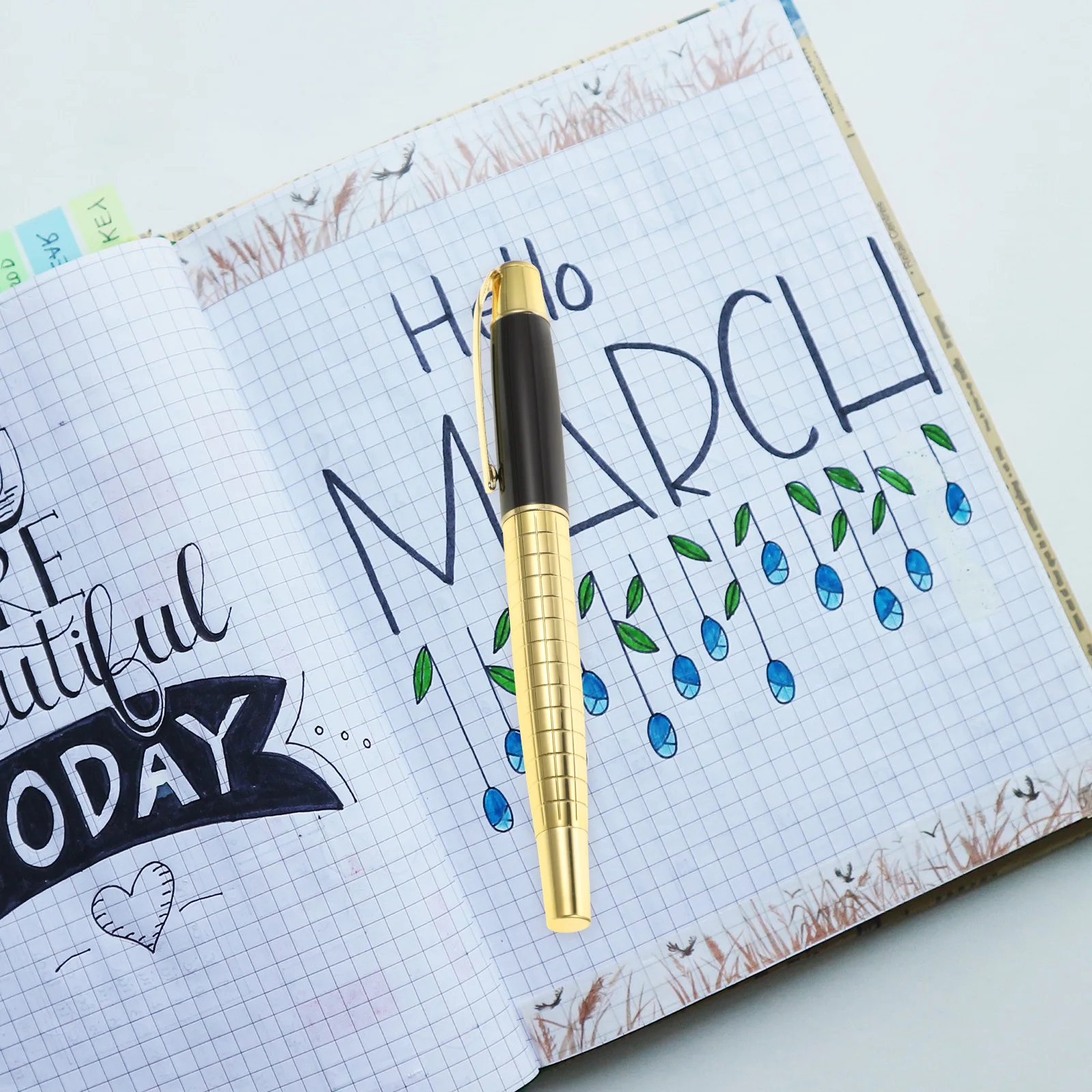 

Metal Signing Pen Fine Tip Gel Daily Use Writing Golden Multi function Portable Business Stationery Gift For Students Teachers