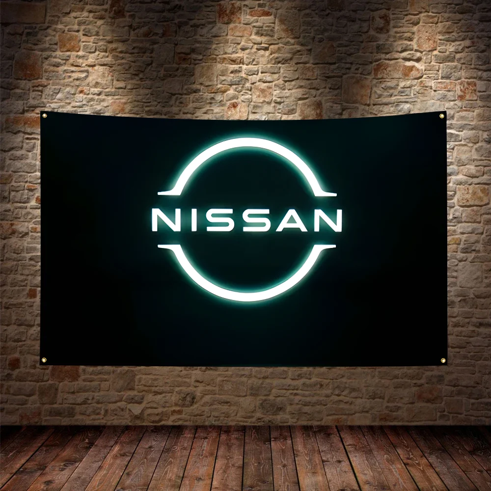 N-Nissan Flag Polyester Digital Printing Banner For Bedroom Wall Art Tapestry Decoration Flag