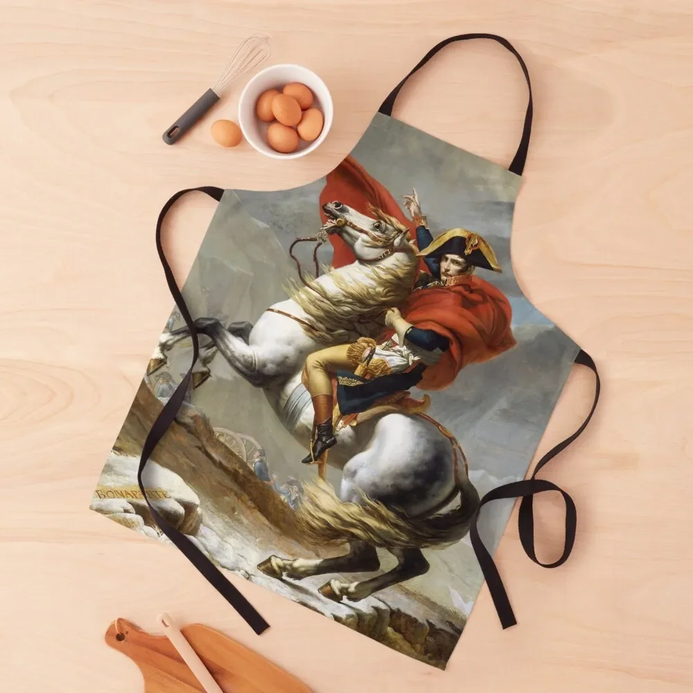 Napoleon Crossing the Alps Painting Restored Apron Cooking Clothes Things For The Kitchen Apron