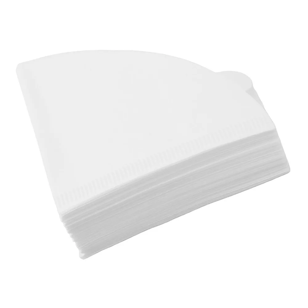 200pcs set Unbleached Paper Cone Coffee Filters Natural Wood Pulp Soft Texture Conical Coffee Filters Disposable Durable