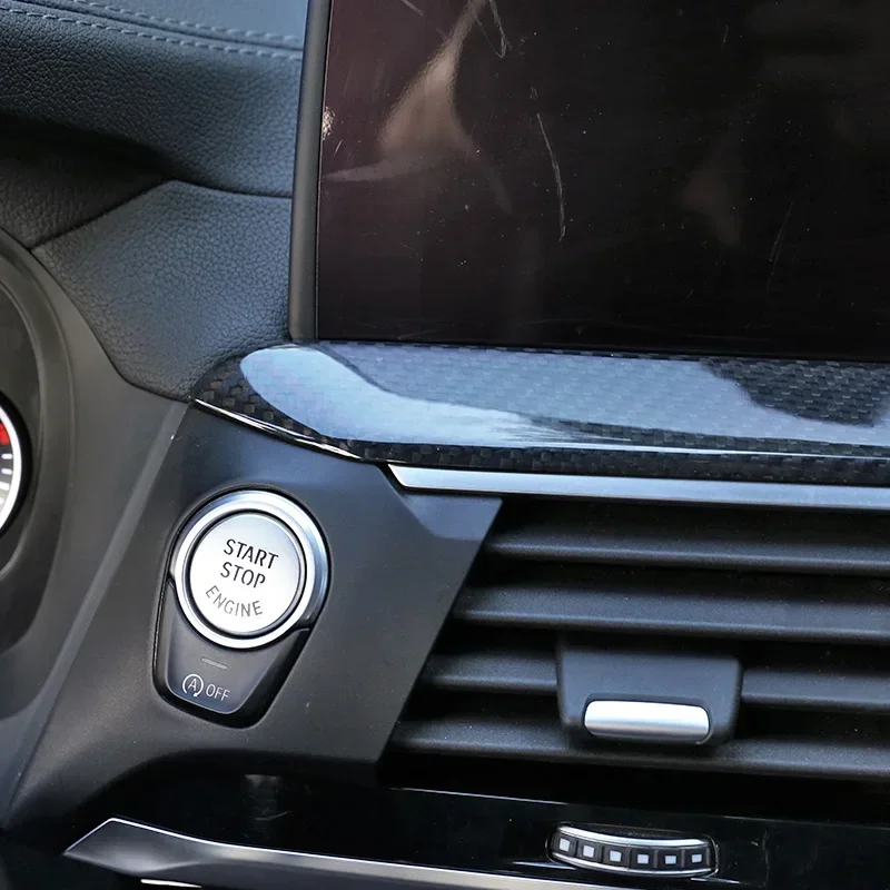 For BMW X3/X4 G01 G02 2018-2020 Real Carbon Fiber Center Console Air Outlet Panel Cover Modification Car Interior Accessories