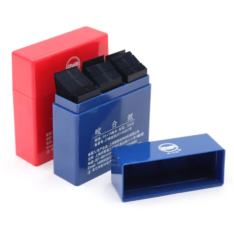 Красные/синие стоматологические артикуляционные бумажные полоски 55*18 мм, стоматологический лабораторный инструмент, отбеливание зубов, стоматологические материалы, инструменты, 300 листов/коробка