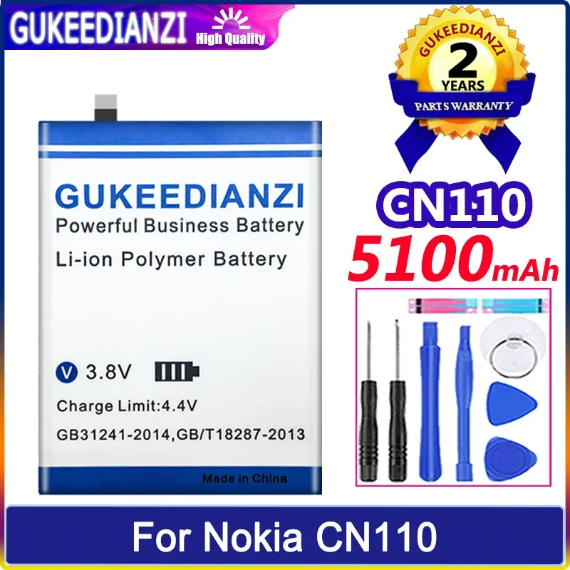 

Аккумулятор GUKEEDIANZI 5100 мАч для Nokia CN110 1ICP5/65/78/X20/X10