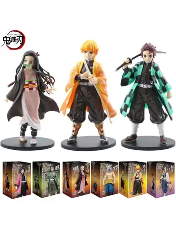 Anime Figure Demon Slayer Figures Kimetsu No Yaiba Doll Tanjiro Nezuko Zenitsu Figurine Inosuke Warrior Action Figure Model Toys