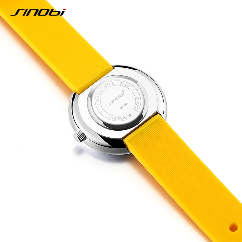 SINOBI New Fashion Silicone Strap Women\'s Watches Luminous Hands Ladies Sports Quartz Wristwatches Best Gifts Clock for Female