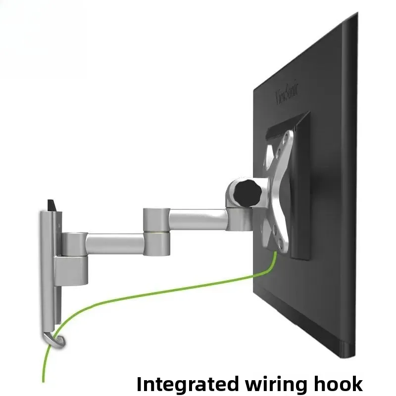 Full Motion Monitor Wall Mount Bracket, Articulating Swivel TV Stand Aluminum Alloy for 15-37 Inch Screen VESA 75x75