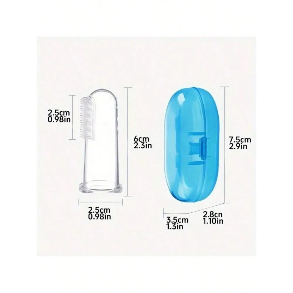 개와 고양이용 애완동물 손가락 칫솔 1개 - 호흡 관리 및 잇몸 건강을 위한 부드러운 실리콘 브러시, 휴대용, 상자 포함 안내
