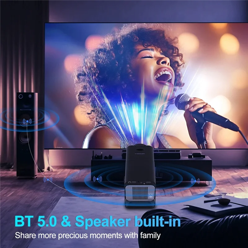 

【Flash Sale】4K Wireless Wifi Projector Portable Projetor Android 11 390ANSI Dual Wifi6 BT5.0 5G 1920X1080p Cinema Projetor HY300
